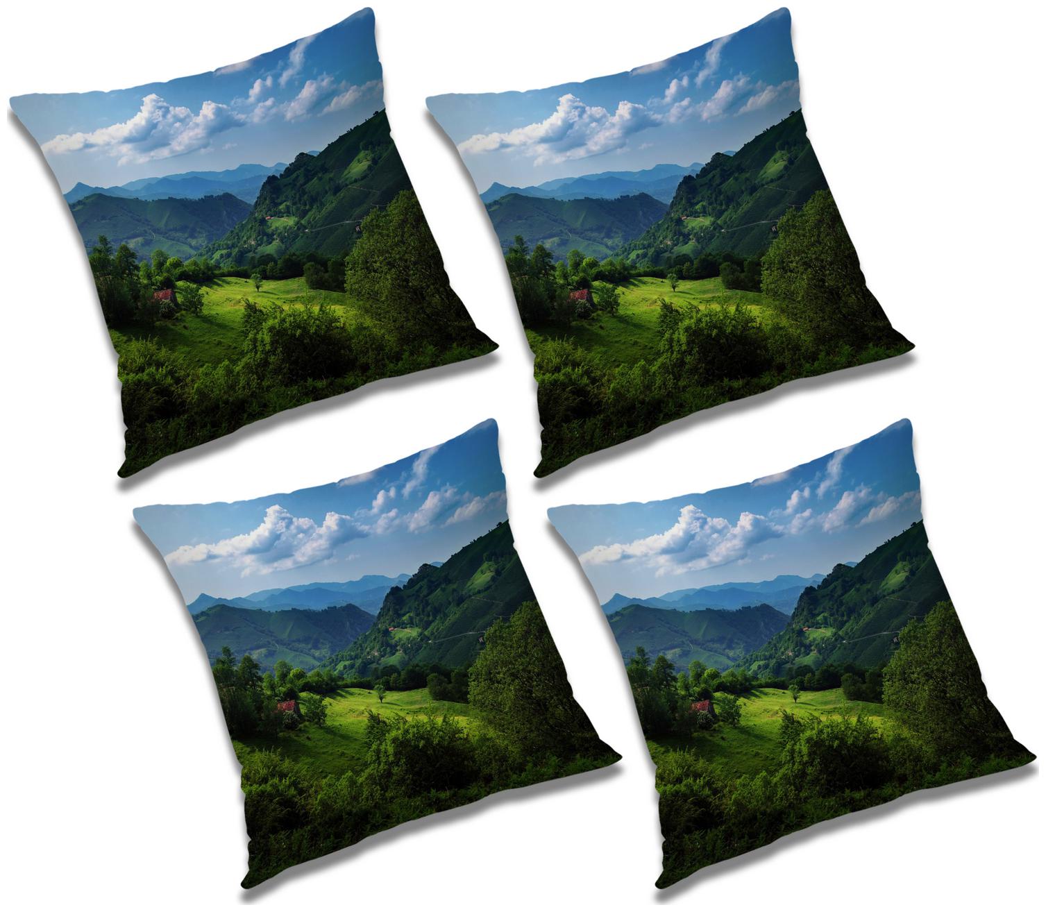 

RADANYA Printed Cushion Cover with Filler (Set of 4) 18x18 inch