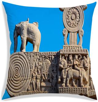 RADANYA Printed Polyester Brown Cushion Cover ( Extra large , Pack of 1 )