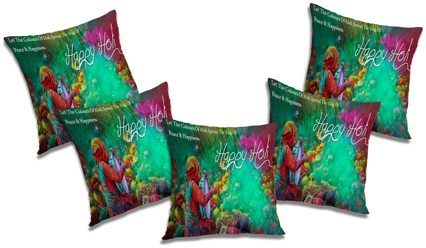 

RADANYA Printed Cushion Cover with Filler (Set of 5) 12X12 inch
