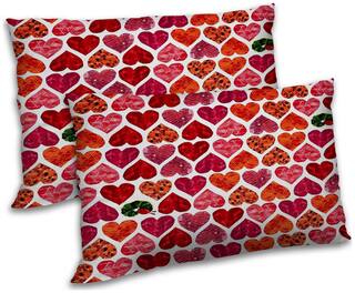 RADANYA Polyester Printed Pillow Covers ( Pack of 2 , White )