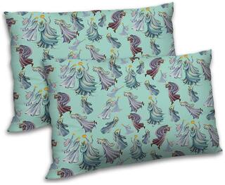 RADANYA Polyester Printed Pillow Covers ( Pack of 2 , Green )