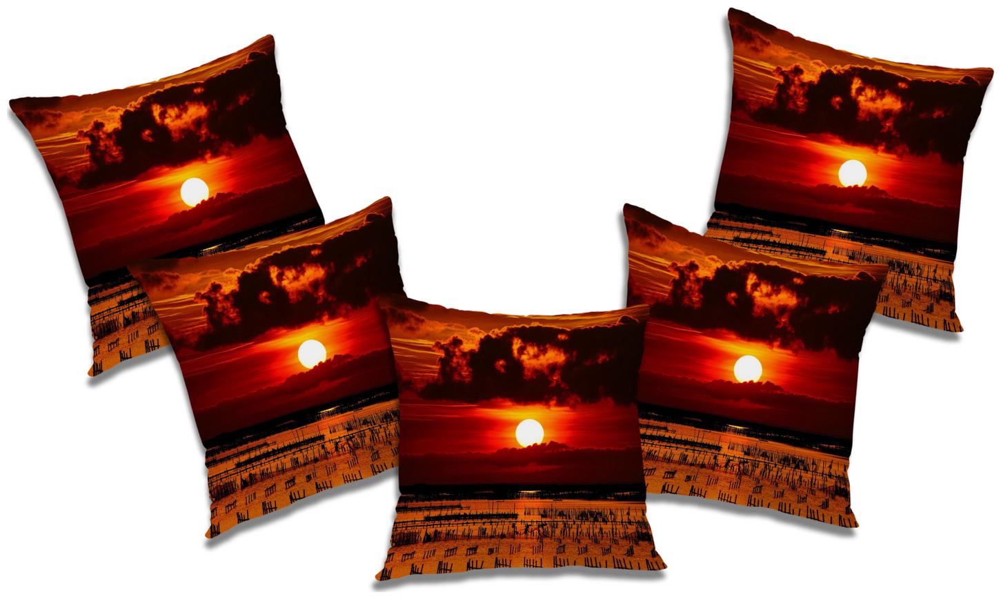 

RADANYA Printed Cushion Cover with Filler (Set of 5) 18x18 inch