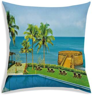 RADANYA Printed Polyester Blue Cushion Cover ( Small , Pack of 1 )