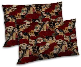 RADANYA Polyester Animal Pillow Covers ( Pack of 2 , Brown )