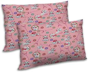 RADANYA Polyester Printed Pillow Covers ( Pack of 2 , Pink )