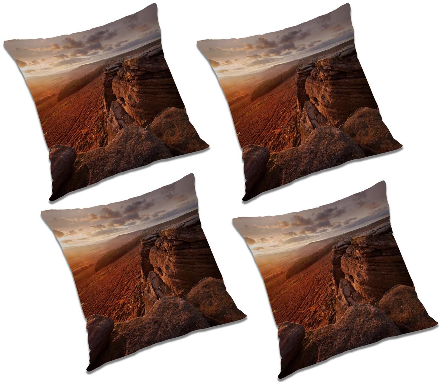 

RADANYA Printed Cushion Cover with Filler (Set of 4) 16x16 inch