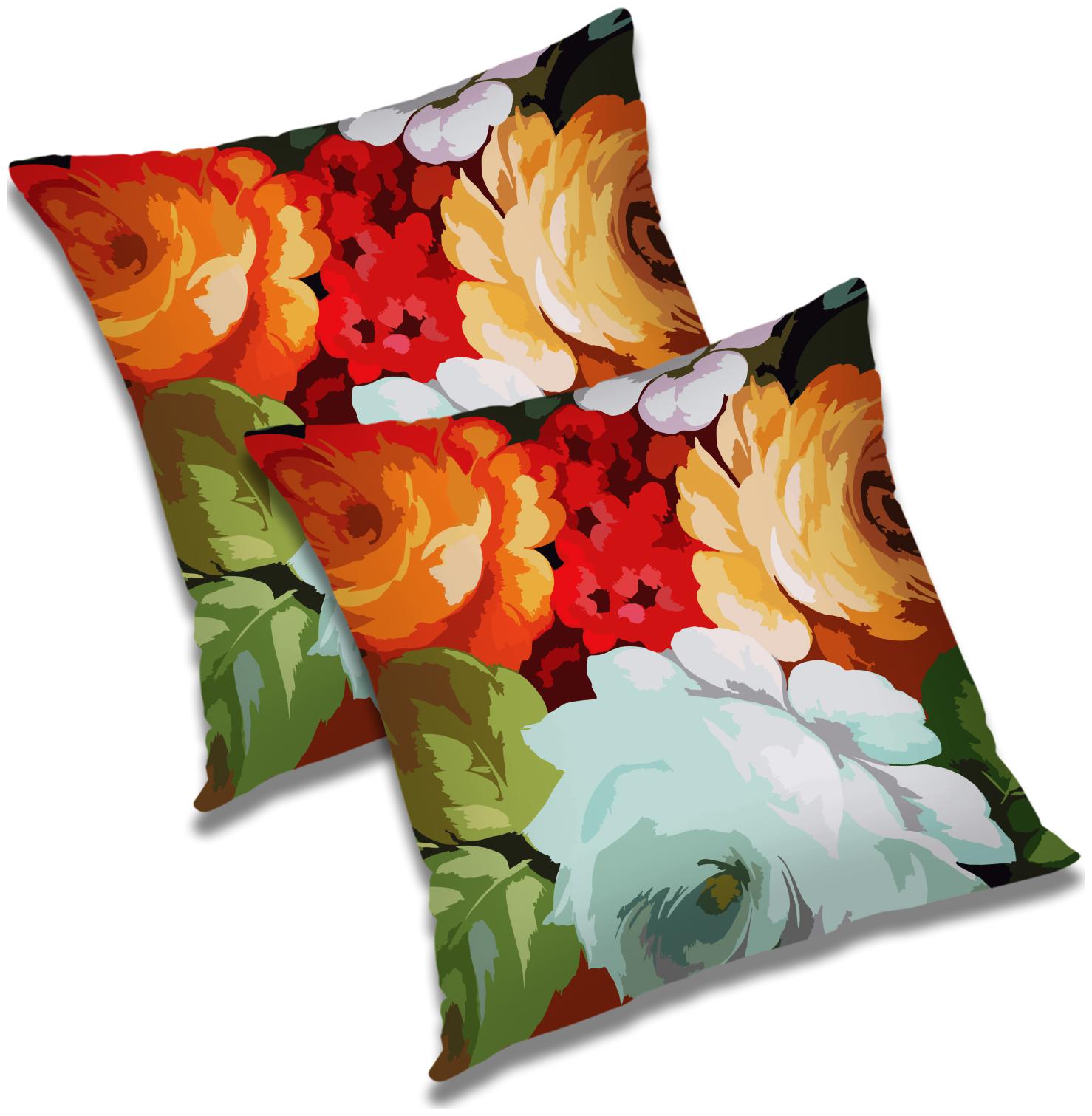 

RADANYA Printed Cushion Cover with Filler Set 16x16 inch