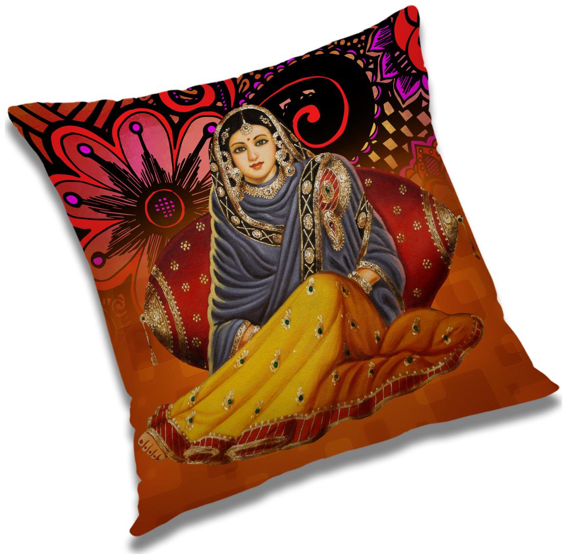 

RADANYA Printed Cushion Cover with Filler Set 12X12 inch
