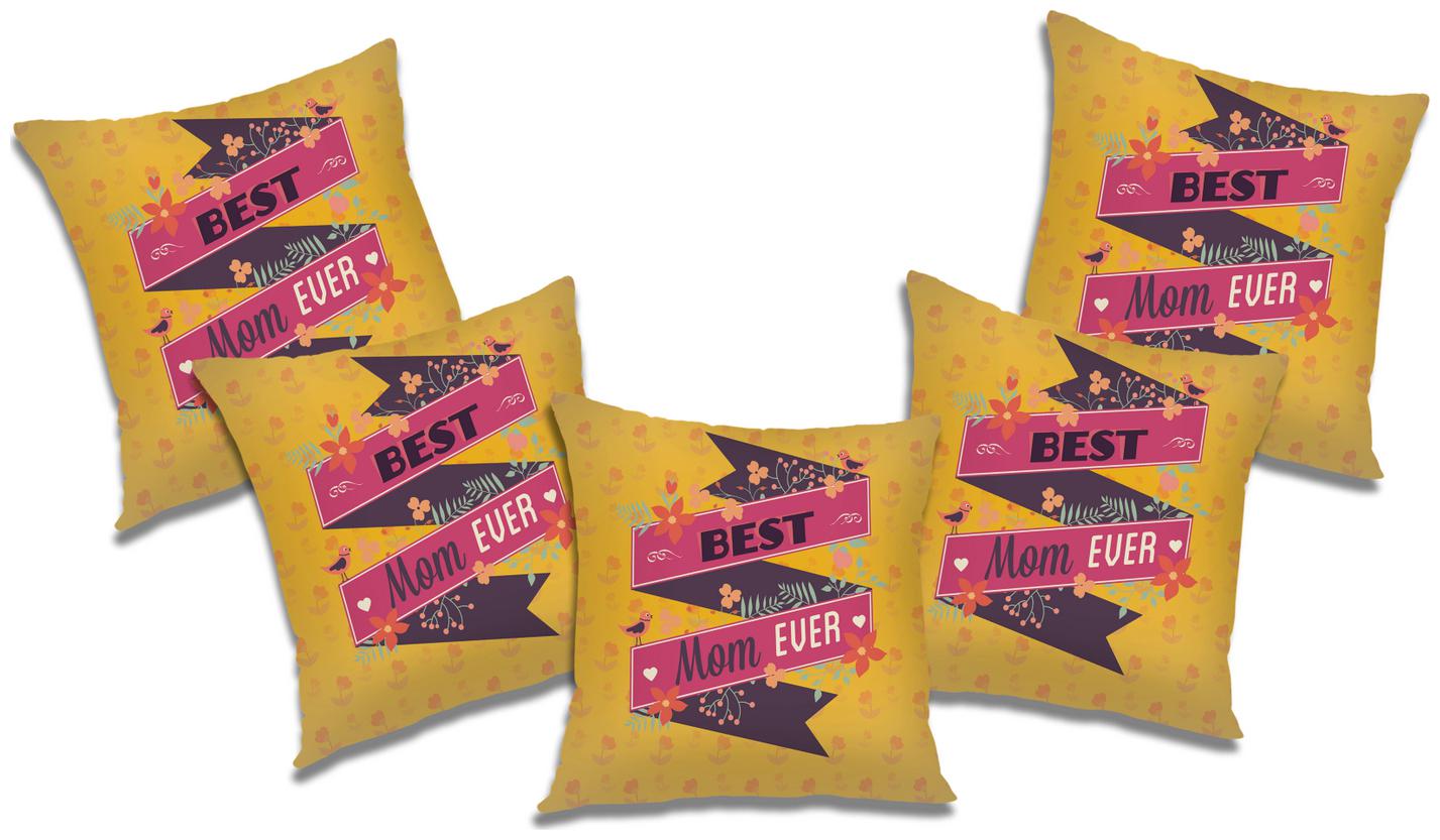 

RADANYA Printed Cushion Cover with Filler (Set of 5) 12X12 inch