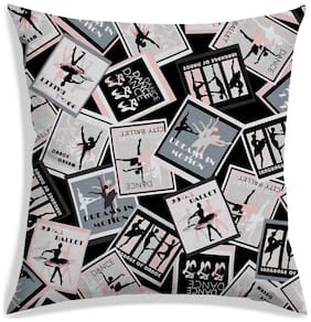 RADANYA Printed Polyester Black Cushion Cover ( Large , Pack of 1 )