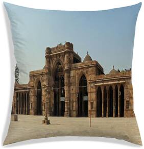 RADANYA Printed Polyester Brown Cushion Cover ( Extra large , Pack of 1 )