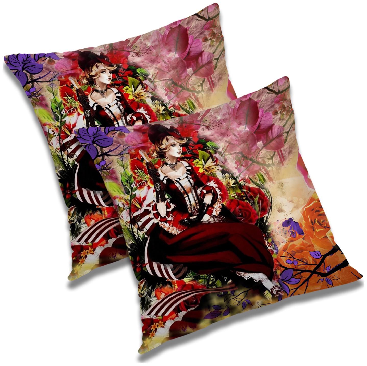

RADANYA Printed Cushion Cover with Filler 16x16 inch