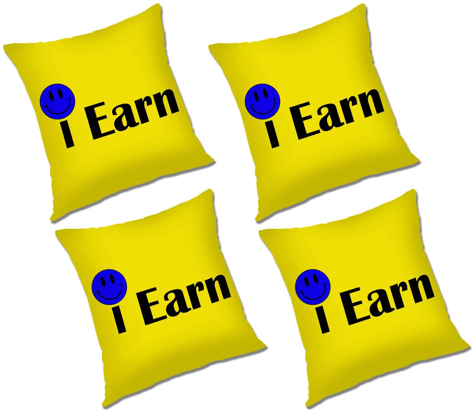 

RADANYA Printed Polyester Yellow Cushion Cover ( Large Pack of 4 )