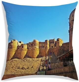 RADANYA Printed Polyester Brown Cushion Cover ( Large , Pack of 1 )