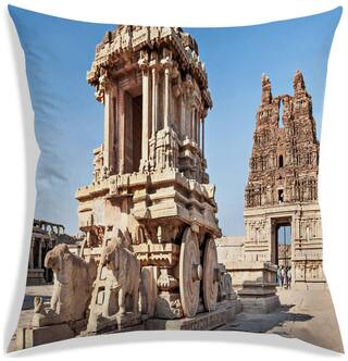 RADANYA Printed Polyester Brown Cushion Cover ( Large , Pack of 1 )