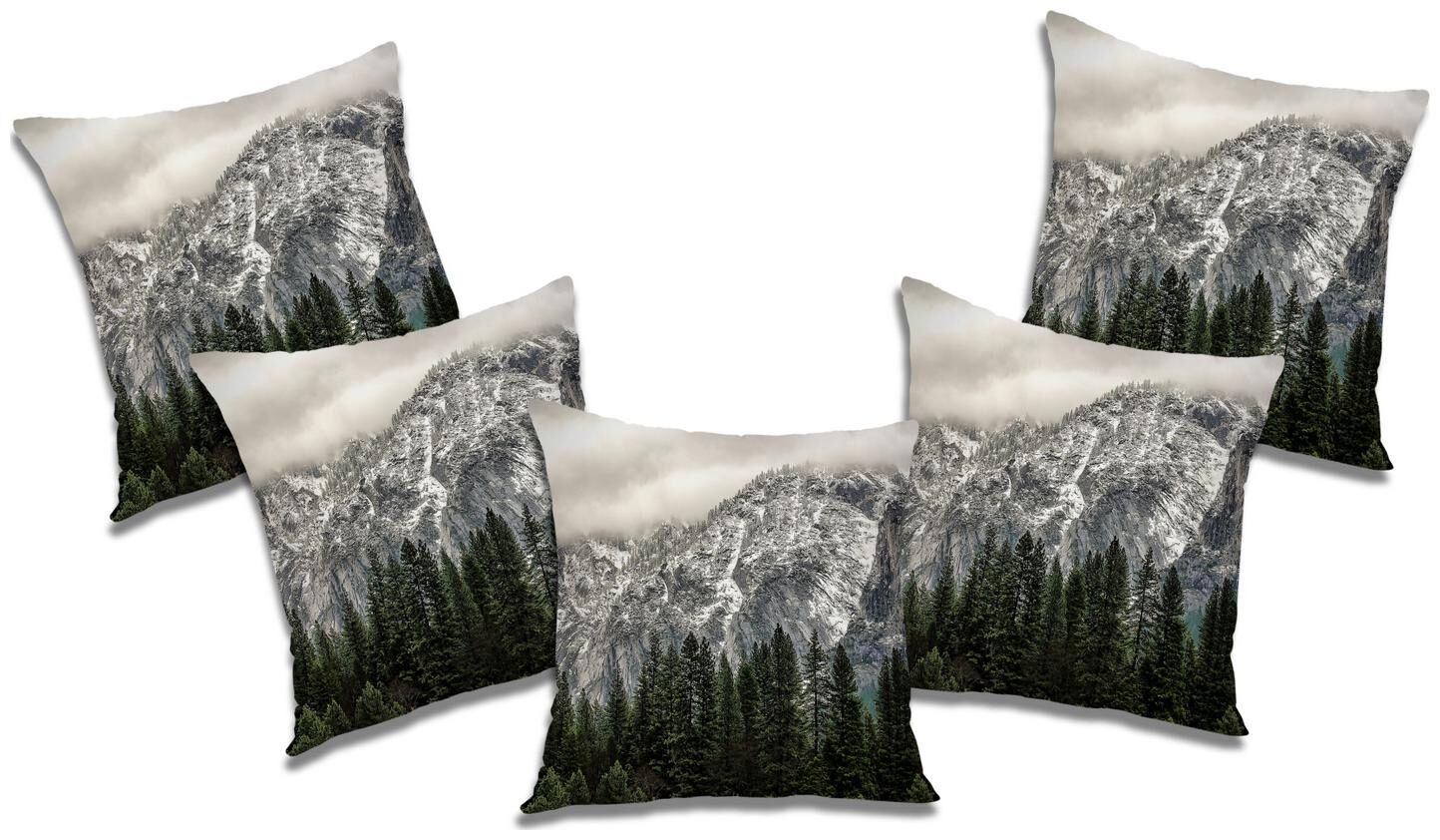 

RADANYA Printed Cushion Cover with Filler (Set of 5) 12X12 inch