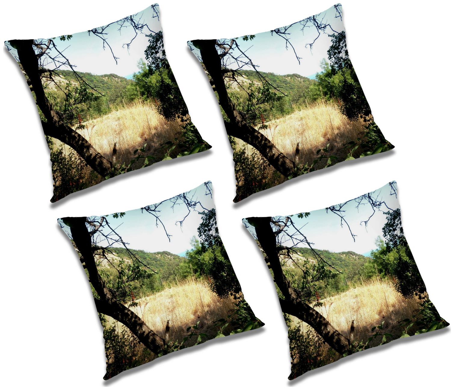 

RADANYA Printed Cushion Cover with Filler (Set of 4) 16x16 inch