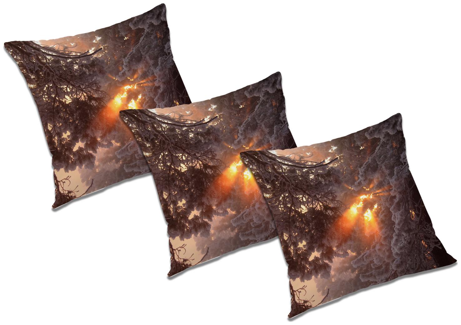 

RADANYA Printed Cushion Cover with Filler (Set of 3) 12x12 inch