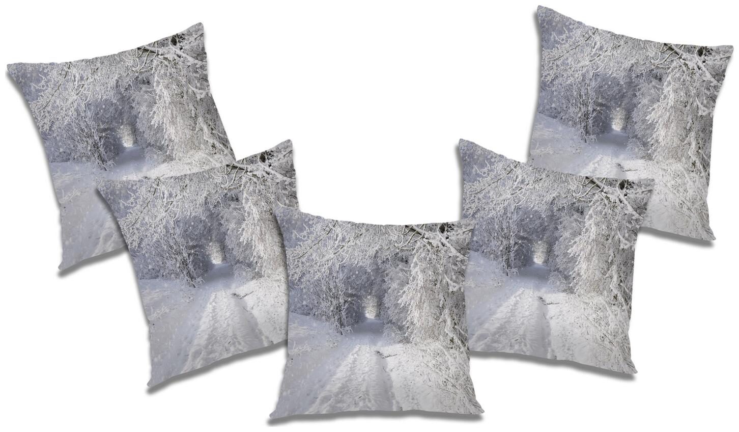 

RADANYA Printed Cushion Cover with Filler (Set of 5) 12X12 inch