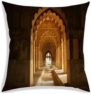 RADANYA Printed Polyester Brown Cushion Cover ( Large , Pack of 1 )