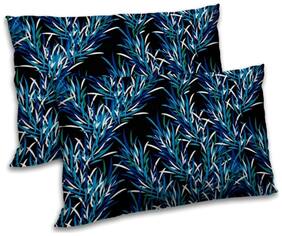 RADANYA Polyester Printed Pillow Covers ( Pack of 2 , Black )