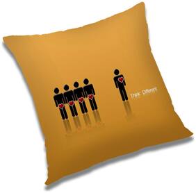 RADANYA Printed Polyester Orange Cushion Cover ( Regular , Pack of 1 )