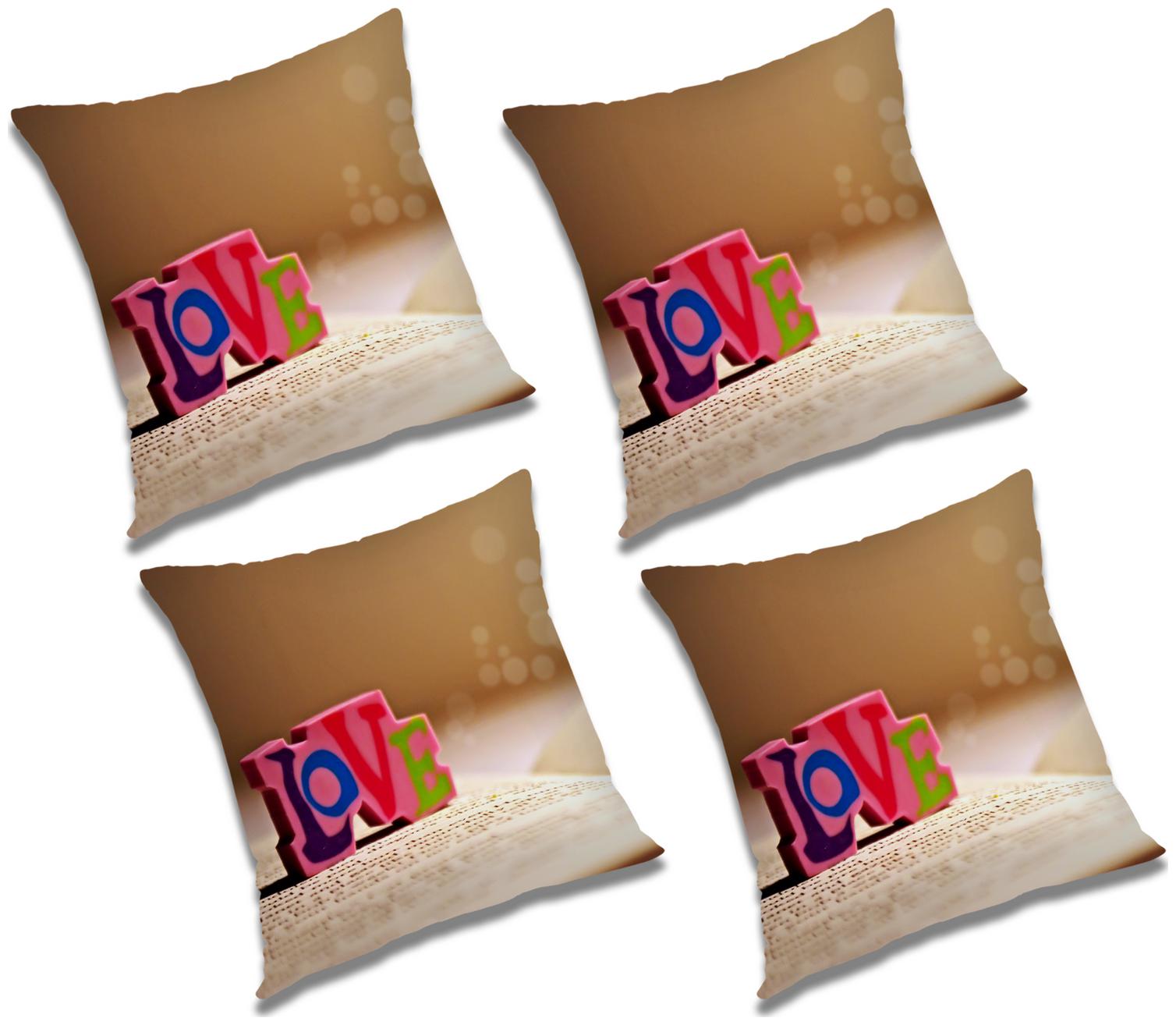 

RADANYA Printed Cushion Cover with Filler (Set of 4) 16x16 inch