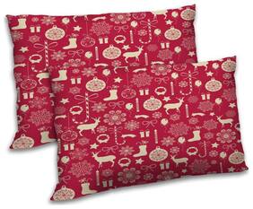 RADANYA Polyester Printed Pillow Covers ( Pack of 2 , Pink )