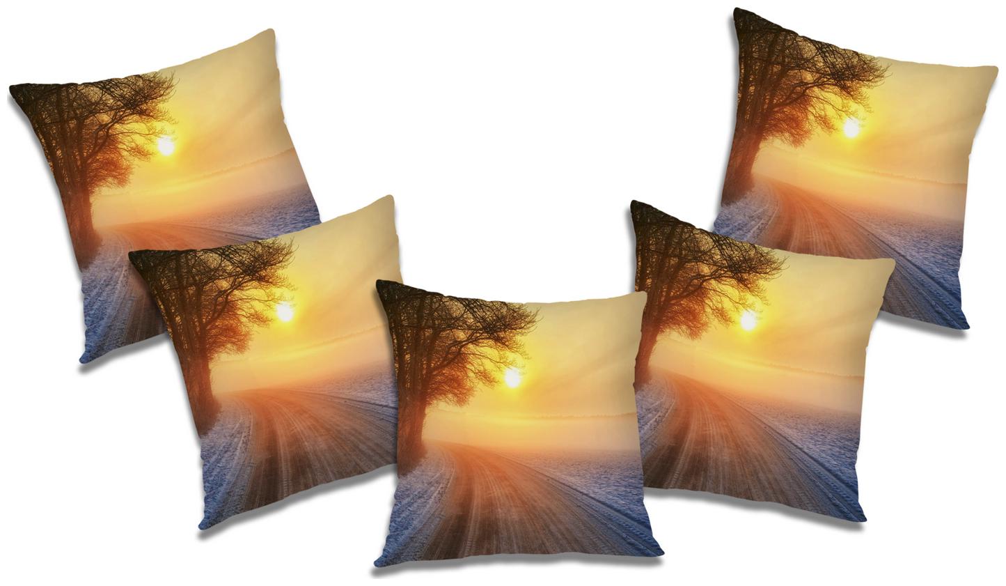 

RADANYA Printed Cushion Cover with Filler (Set of 5) 18x18 inch