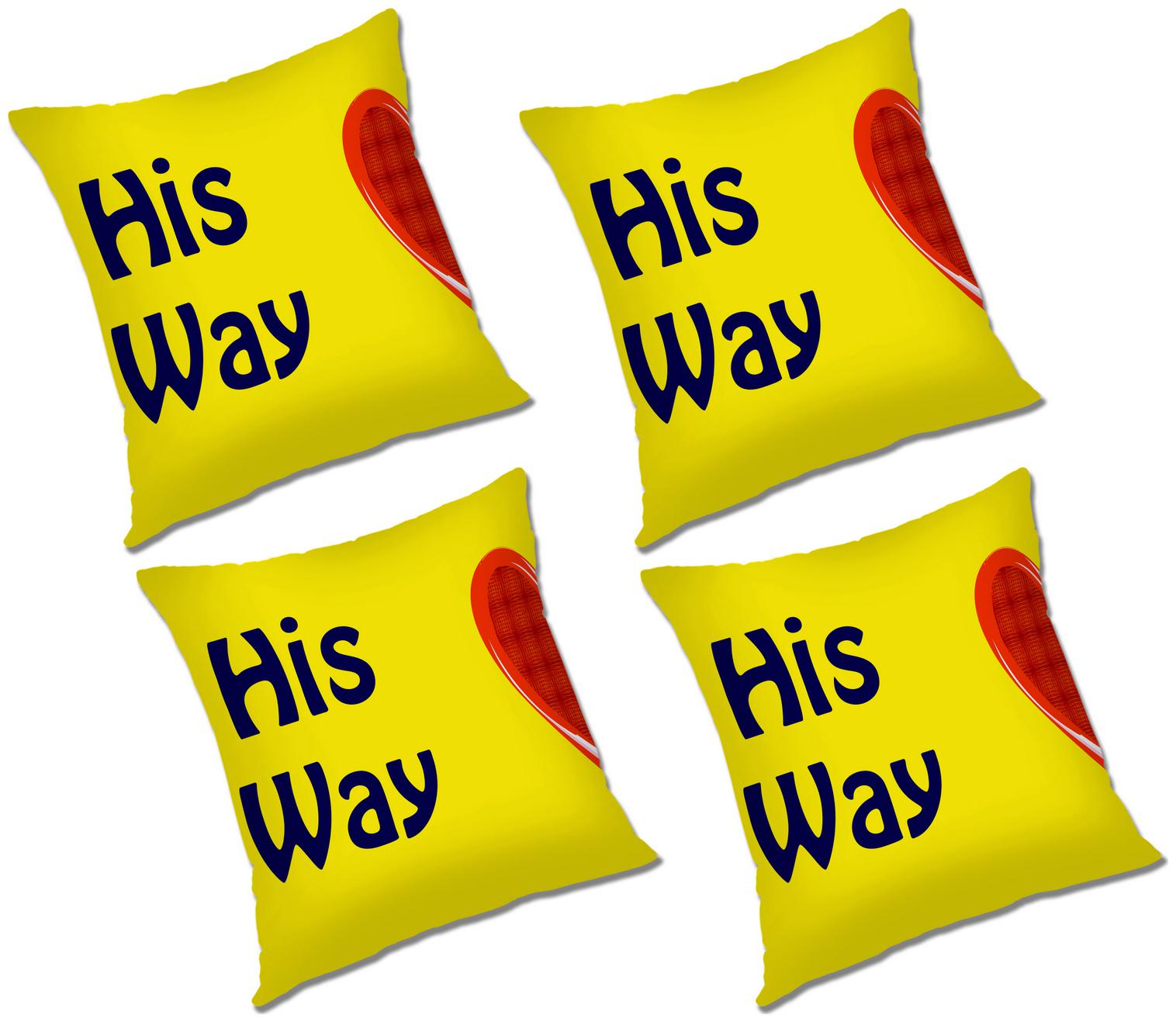 

RADANYA Printed Cushion Cover With FIller (Set of 4) 16x16 inch