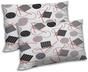 RADANYA Polyester Printed Pillow Covers ( Pack of 2 , Beige )