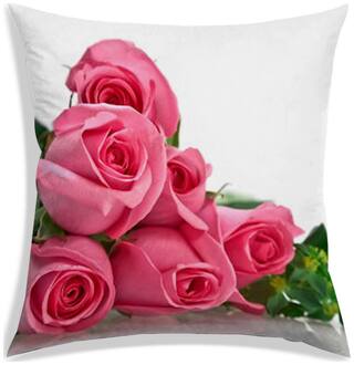 RADANYA Printed Polyester White Cushion Cover ( Extra large , Pack of 1 )