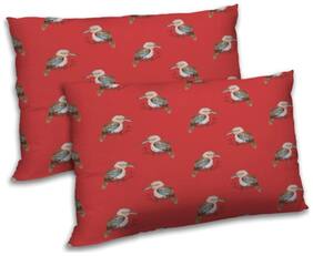 RADANYA Polyester Printed Pillow Covers ( Pack of 2 , Orange )