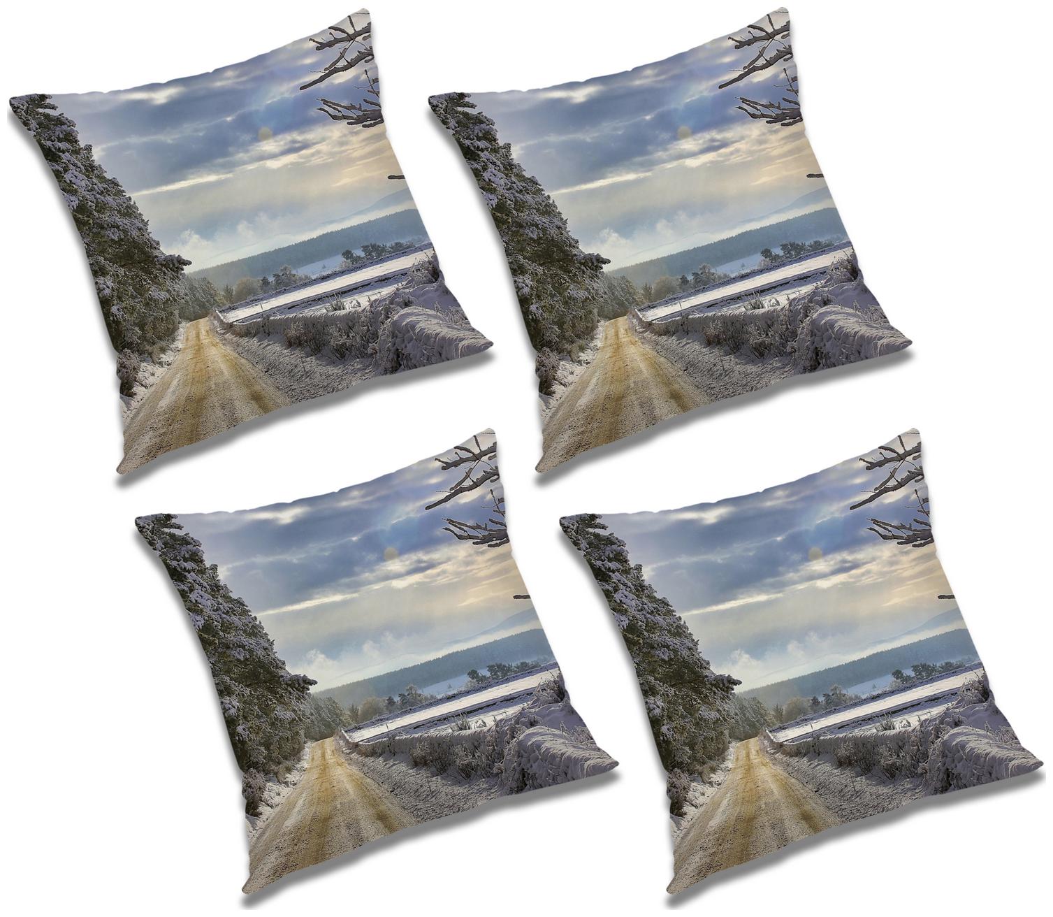 

RADANYA Printed Cushion Cover with Filler (Set of 4) 24x24 inch