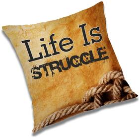 RADANYA Printed Polyester Orange Cushion Cover ( Extra large , Pack of 1 )