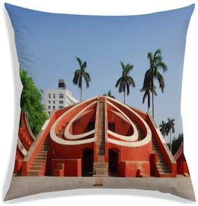 RADANYA Printed Polyester Brown Cushion Cover ( Extra large , Pack of 1 )