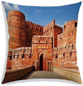 RADANYA Printed Polyester Red Cushion Cover ( Extra large , Pack of 1 )