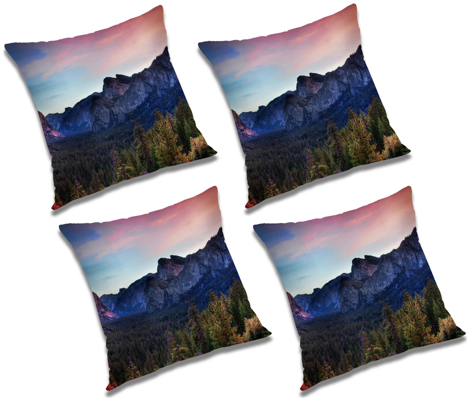 

RADANYA Printed Cushion Cover with Filler (Set of 4) 12X12 inch