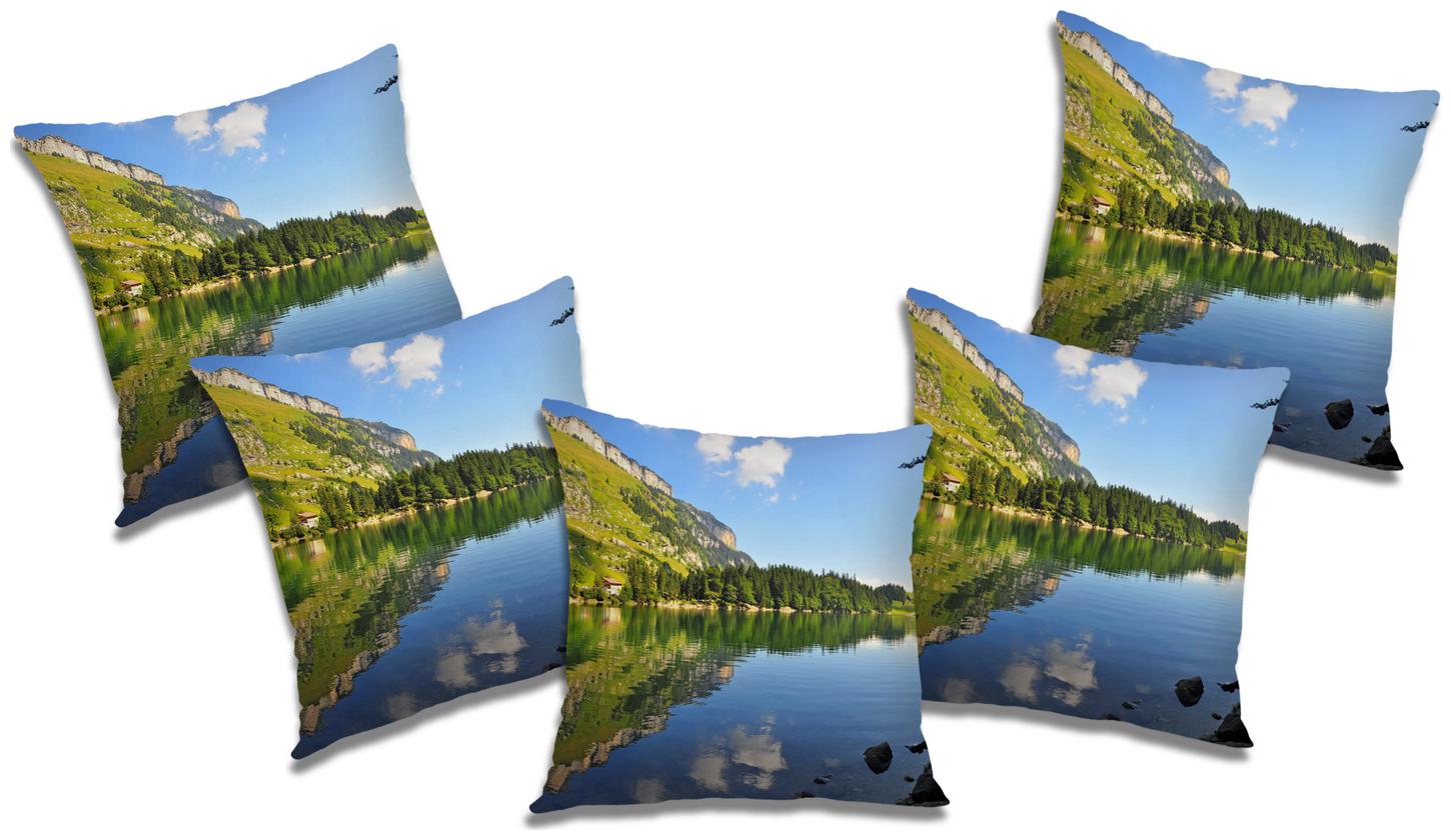 

RADANYA Printed Cushion Cover with Filler (Set of 5) 12X12 inch