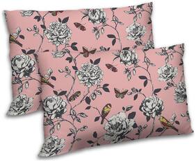 RADANYA Polyester Printed Pillow Covers ( Pack of 2 , Pink )