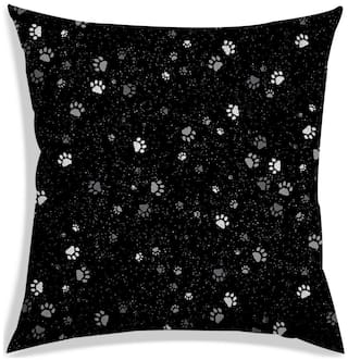RADANYA Printed Polyester Black Cushion Cover ( Large , Pack of 1 )