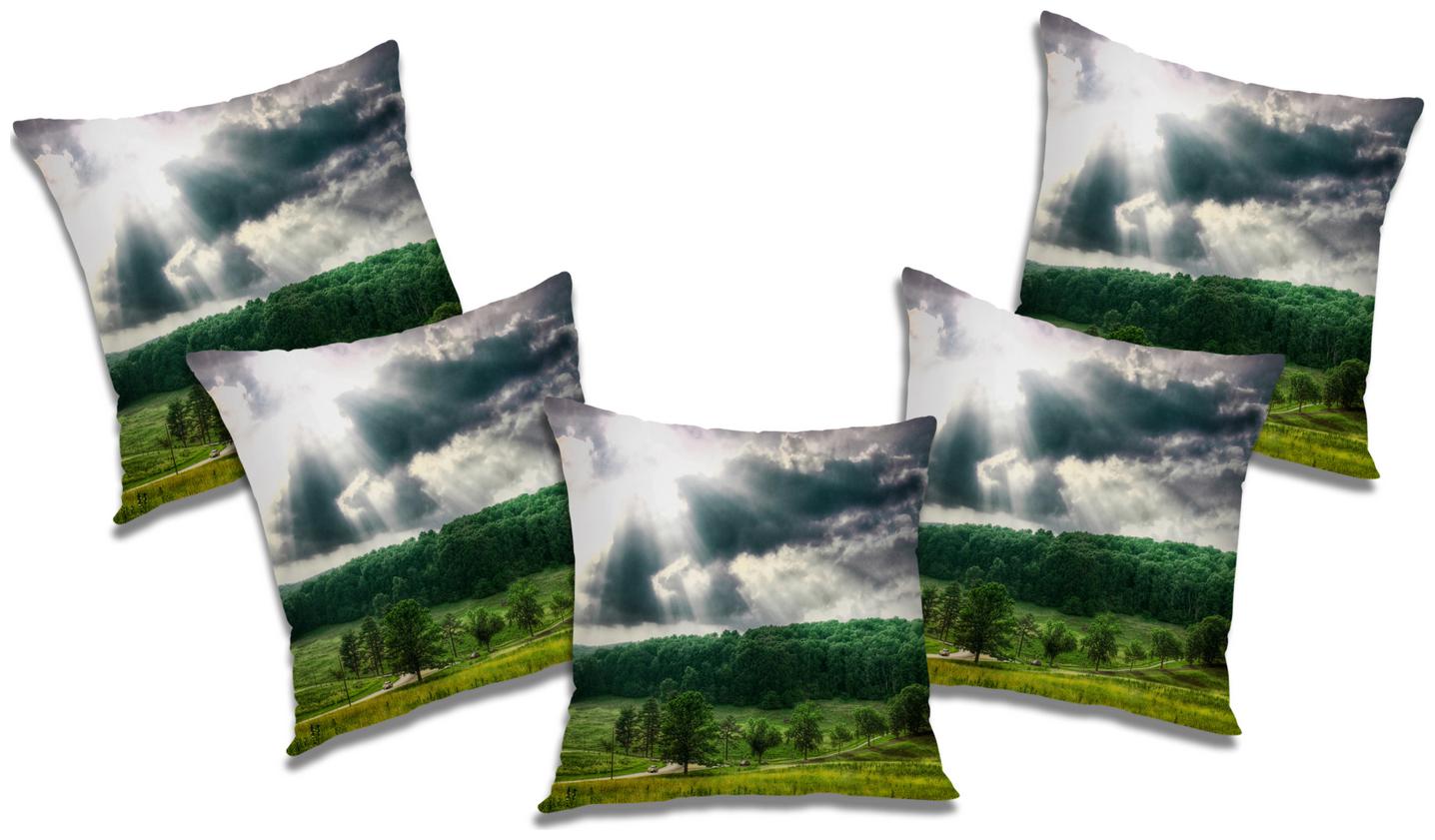 

RADANYA Printed Cushion Cover with Filler (Set of 5) 24x24 inch