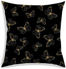 RADANYA Printed Polyester Black Cushion Cover ( Small , Pack of 1 )