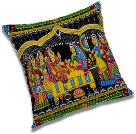 RADANYA Printed Polyester Orange Cushion Cover ( Extra large , Pack of 1 )