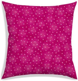 RADANYA Printed Polyester Pink Cushion Cover ( Large , Pack of 1 )