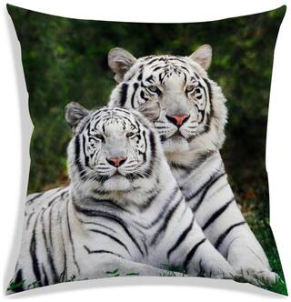 RADANYA Printed Polyester Green Cushion Cover ( Large , Pack of 1 )