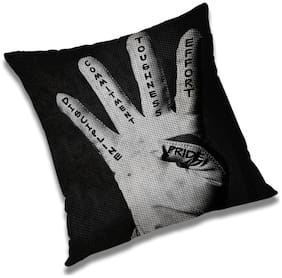 RADANYA Printed Polyester Black Cushion Cover ( Regular , Pack of 1 )
