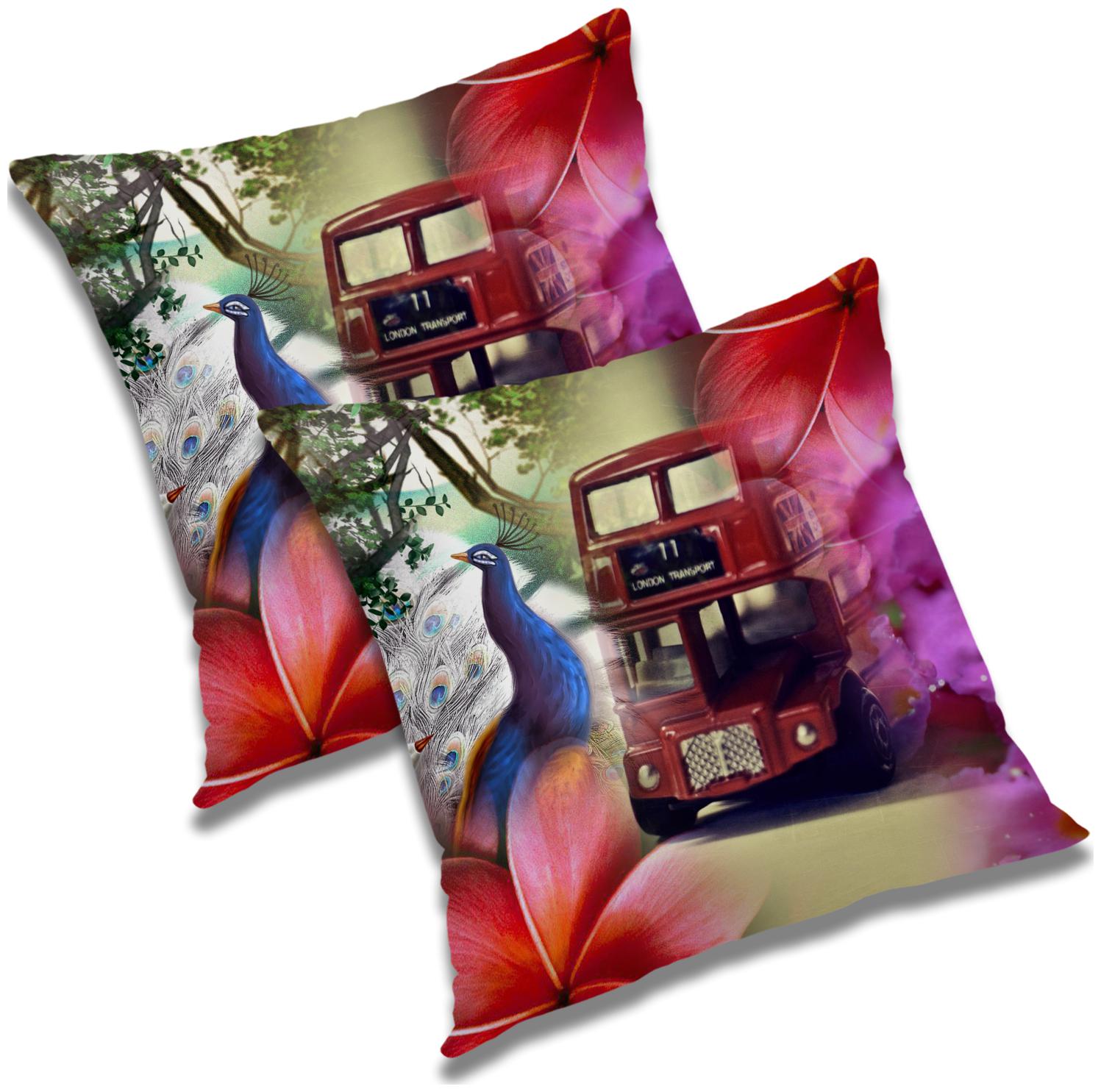 

RADANYA Printed Polyester Orange Cushion Cover ( Large Pack of 2 )