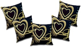 RADANYA Printed Polyester Black Cushion Cover ( Extra large , Pack of 5 )