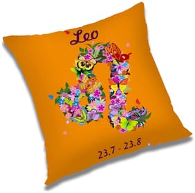 RADANYA Printed Polyester Orange Cushion Cover ( Large , Pack of 1 )